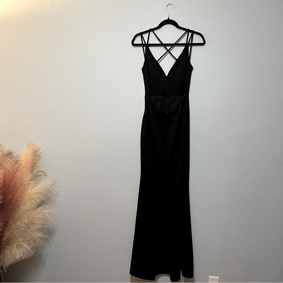 Lulu’s All This Allure Black Strappy Backless Mermaid Evening Maxi Dress M EUC - Picture 3 of 7
